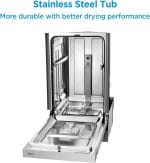 Midea MDF18A1AST Built-in Dishwasher with 8 Place Settings, 6 Washing Programs, Stainless Steel Tub, Heated Dry, Energy Star - Image 3