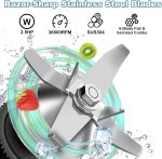 Commercial Blender for Smoothies, 2.5HP Motor, Stainless Steel Blade, 80oz Pitcher for Shakes, Smoothies, Ice Crushing, Frozen Drinks, 15 Speeds, Self-Cleaning, Grey - Image 3