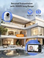 GoodBaby Baby Monitor with Camera and Audio - No WiFi, Remote Pan-Tilt-Zoom, Night Vision, Temperature Sensor, 2-Way Talk, 8 Lullabies, 30-Hour Battery Life，960ft Long Range - Image 3