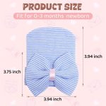 Zando Big Bow Baby Hats Newborn Hospital Hat Lightweight Cotton Infant Beanie Nursery Knot Headband Photo Accessories Gift - Image 4