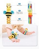 Infinno Baby Wrist Rattle Socks and Foot Finder Set, Perfect Baby Toys for 0-12 Months Newborn Boys and Girls As Shower Gifts, Garden Bug Series - Image 3