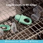 Frida Baby Push Pop Silicone Feeder, Baby Fruit Food Feeder to Safely Introduce New Foods, Fresh + Frozen, Breastmilk Popsicles, BPA Free, Dishwasher Safe | 3 Count, Teal - Image 3