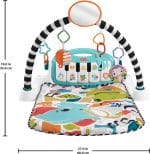 Fisher-Price Baby Playmat Glow and Grow Kick & Play Piano Gym, Blue Musical Learning Toy with Developmental Activities for Newborns 0+ Months - Image 3