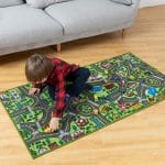 JOYIN Kids Play Rugs - 12 Pull-Back Vehicle Set - Durable Carpet Playmat Rug - City Pretend Play - Toddler Car Track Rug - Image 4