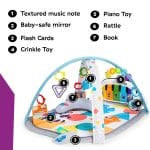 Baby Einstein 4-in-1 Kickin' Tunes Music and Language Play Gym and Piano Tummy Time Activity Mat - Image 3