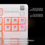 SteelSeries Apex 3 TKL White RGB Gaming Keyboard — Tenkeyless Compact Form Factor — 8-Zone RGB Illumination — Water and Dust Resistant — Whisper-Quiet Gaming Switch - Image 3