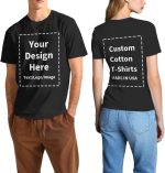 Custom T Shirts for Men Women Personalized Tee Shirts Your Photo/Text/Logo Customized Cotton Tee Front Back - Image 3