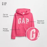GAP Girls' Logo Hoodie Hooded Full Zip Sweatshirt - Image 3