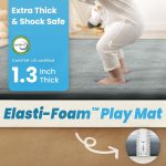 1.3" Thick Baby Play Mat for Floor Playpen, 71x59 Large Foam Tummy Time Mat, Padded Support Soft Plush Nursery Rug for Infant Kids Toddler Crawling Kick Activity (Light Grey) - Image 3