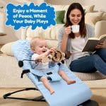 Natural Wooden Activity Toy Bar for Baby Bjorn Bouncer, 360° Rotating Smiling Moon Hanging Toys for Infant Car Seat & Stroller, Sensory Development Toy 0-12 Months - Image 4