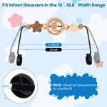 Natural Wooden Activity Toy Bar for Baby Bjorn Bouncer, 360° Rotating Smiling Moon Hanging Toys for Infant Car Seat & Stroller, Sensory Development Toy 0-12 Months - Image 5