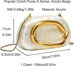 Women Trendy Chain Crossbody Shoulder Bag Handbag Acrylic Wedding Evening Bag Shell Formal Clutch Purse - Image 3