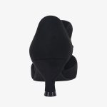 Coutgo Womens Low Kitten Heel Dress Shoes Pointed Toe Slip on Ankle Strap Cutout Elegant Party Wedding Pumps - Image 3