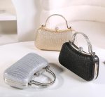Covelin Evening Bag Sparkling Frosted Purses for Women Lady Shiny Party Elegant Handbag Wedding Bag with Chain - Image 3