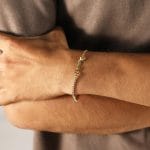 18K Gold Initial Bracelet with Cubic Zirconia for Women, Adjustable Link Chain Bracelet, Trendy Personalized Jewelry Gift - Image 4