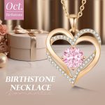 LOUISA SECRET Love Heart Birthstone Necklaces for Women, Birthday Gift for Women, Anniversary Jewelry for Wife Her, 925 Sterling Silver Pendant Necklace, Mother's Day Gift - Image 3