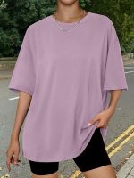 Trendy Queen Womens Oversized Summer T Shirts Plus Size Batwing Cute Casual Tops Short Sleeves Fashion Workout Clothes - Image 4