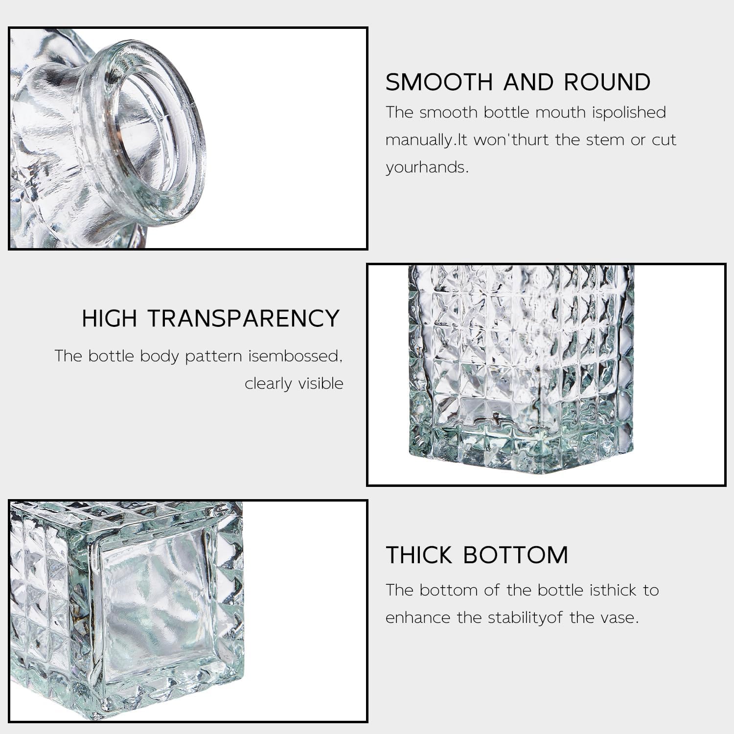 Glass Bud Vase Set of 16, Small Flower Vases, Glass Vases for Centerpieces, Vintage Home Table Decorations Bud Vases (16 Pcs, Clear) - Image 3