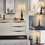 Lamps for Bedroom Set of 2,Touch Bedside Table Lamp with USB C+A Ports,3 Way Dimmable Nightstand Lamps with Round Fabric Linen Lampshade for Living Room Reading Bed Side End Table,Bulbs Included - Image 4