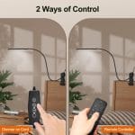 Desk Lamp with Remote, 3 Color & 5 Brightness & 77LED Dimmable Reading Lamp, 15.7'' Flexible Gooseneck Clamp Lamp, Eye-Caring Clip on Light with Adapter for Reading Study Workbench Drafting - Image 3