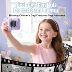 Kids Camera, 1080P Instant Digital Print Camera for Kids, Christmas Birthday Gifts for 4 5 6 7 8 9 10 Year Old Girls Boys, Portable Toy with 32GB SD Card & 3 Rolls Printing Paper, Purple - Image 3