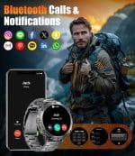 LIGE Smart Watches for Men with 900mAh Battery(60+Standby),1.73" AMOLED with Bluetooth Call,110+ Sports Mode Tactical Fitness Tracker/Heart Rate Sleep Health Monitor/Android iOS Military Smart Watch - Image 3
