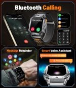 LIGE Smart Watch with 1000 mAh Battery, 2.13" AMOLED Full Touch Screen Military Smart Watches for Men with Make/Answer Call/110 Sports Modes/5ATM Waterproof Watch/Sleep Monitor, iOS Android - Image 4