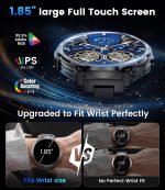 LIGE Smart Watches for Men with 730mAh Battery, 1.85" HD Smart Watch with Flashlight/Make/Answer Call/120+Sports Mode Fitness Tracker/Sleep Monitoring, iOS Android Waterproof Military SmartWatches - Image 3