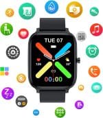 Smart Watch for Men Women Compatible with iPhone Samsung Android Phone 1.83 inch Full Touch Screen IP68 Waterproof Bluetooh Fitness Tracker Heart Rate/Sleep Monitor, Black - Image 4