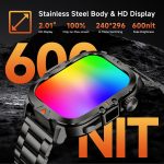 Smart Watch for Men Military Answer/Make Call 2.01″ Display 170+ Sports Modes Fitness Smart Watch IP68 Waterproof 30 Days Standby Smartwatch for Android iOS Black (2 Straps) - Image 4