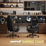 Gaming Chair,Ergonomic Computer Chairs for Adults with Footrest, PU Leather Office Chair with Adjustable Lumbar Support & Pocket Spring Cushion - Heavy Duty 400lb Capacity Gamer Chair(Black) - Image 3