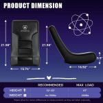 GTRACING Floor Rocking Gaming Chair – Floor Rolling Game Chairs with Angle Limiter, Gamer Rocker Floor Seat, Compact & Lightweight, Black - Image 4