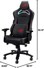 ASUS ROG Chariot RGB Gaming Chair (Memory Foam Lumbar Support, 4D Adjustable Armrest, Reclining Backrest, Breathable Leatherette Material, Durable PU Casters, Integrated Aura RGB Lighting) - Image 3