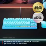SteelSeries Apex 3 TKL Aqua RGB Gaming Keyboard — Tenkeyless Compact Form Factor — 8-Zone RGB Illumination — Water and Dust Resistant — Whisper-Quiet Gaming Switch - Image 3
