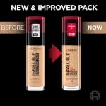 L'Oreal Paris Makeup Infallible Up to 32 Hour Fresh Wear Lightweight Foundation, 405 Porcelain, 1 Fl Oz, Packaging May Vary - Image 3