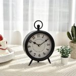 Vintage Black Table Clock on Stand, Decorative Desk and Shelf Clock, Rustic Mantel Clock Farmhouse Clock Non-Ticking - Image 3