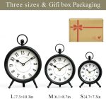 Vintage Black Table Clock on Stand, Decorative Desk and Shelf Clock, Rustic Mantel Clock Farmhouse Clock Non-Ticking - Image 4