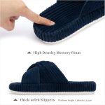 Chantomoo Slippers for Women Memory Foam House Bedroom Corduroy Bow Crossbands Slide Slipper Shoes Comfy Trendy Gift Slippers - Image 3
