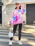 Girls Clothes, Girls Outfits Tie Dye Sweatshirt Tops and Leggings Sweatpants 2 Piece Fall Winter Clothes Set 6-16T - Image 3