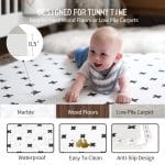 Yay Mats Stylish Extra Large Baby Play Mat. Soft, Thick, Non-Toxic Foam Covers 6 ft x 4 ft. Expandable Tiles with Edges Infants and Kids Playmat Tummy Time Mat (Brooklyn Cross White) - Image 3