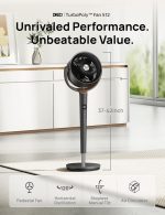 Dreo Fan for Bedroom, 120° Oscillating Standing Fans, Quiet Floor Fan with DC Motor, 100ft Pedestal Fans for Room, 9 Speeds, 4 modes, 20dB, 120° Manual Vertical, 37-42" Adjustable Height, 9H Timer - Image 3