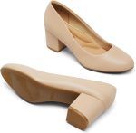 DREAM PAIRS Women's Pumps Low Chunky Block Heel Dress Shoes Closed Round Toe Comfortable Heels - Image 3
