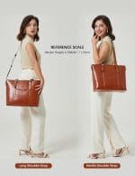 BOSTANTEN Womens Leather Laptop Tote Office Shoulder Handbag Vintage Briefcase 15.6 inch Computer Work Purse - Image 3