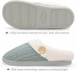 Chantomoo Womens Slipper Warm Comfy Memory Foam House Slippers Knitted Shoes Faux Fur Lined Anti-Skid Rubber Sole Bedroom Cozy Indoor Outdoor Slippers - Image 3