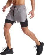 Surenow Mens 2 in 1 Running Shorts Quick Dry Athletic Shorts with Liner, Workout Shorts with Zip Pockets and Towel Loop - Image 4