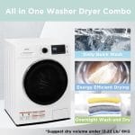 COMFEE’ 24" Washer and Dryer Combo 2.7 cu.ft 26lbs Washing Machine Steam Care, Overnight Dry, No Shaking Front Load Full-Automatic Machine, Dorm White - Image 3