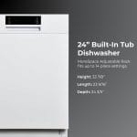Kenmore 24" Built-In Dishwasher - UltraWash, SmartWash, Sani Rinse, SmartDry, and Leak Detection - 14 Place Settings - 57 DBA - ENERGY STAR Certified - White - Image 3