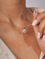 IMOLOVE Moissanite Solitaire Pendant Necklaces for Women Sterling Silver with 18K White Gold Plated 1-3 Carat D Color VVS1 Clarity Mossanite Jewelry for Women - Image 4