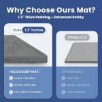 Baby Play Mat for Floor,1.3" Thick Memory Foam Tummy Time Mats,79"×118" Extra Large Non Slip Crawling Mat for Toddlers,Infants,Kids,Yoga Mat,Tatami Style for Living Room(Dark Gray) - Image 3