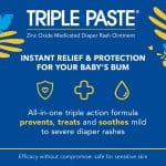 Triple Paste Diaper Rash Cream for Baby - 3 oz Tube - Zinc Oxide Ointment Treats, Soothes and Prevents Diaper Rash - Pediatrician-Recommended Hypoallergenic Formula with Soothing Botanicals - Image 3